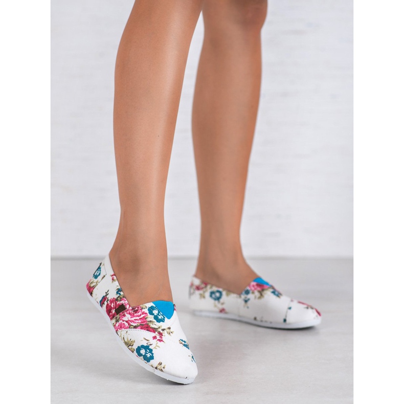 SHELOVET Slipony in Blumen weiß 1