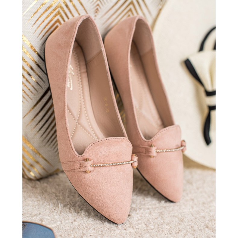 SHELOVET Ballerina in Spitz rosa 2