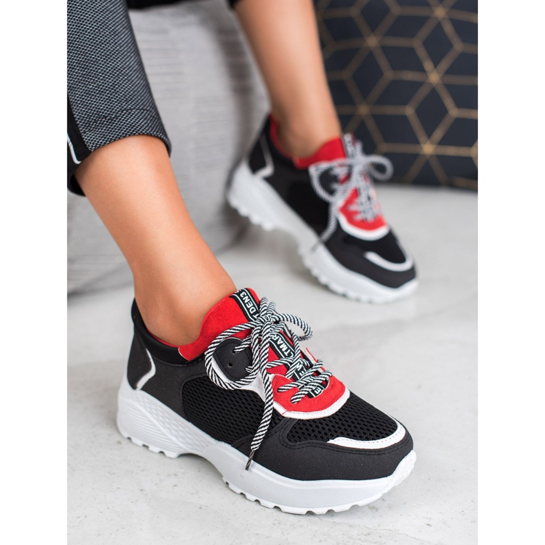 SHELOVET Modische schwarze Turnschuhe mehrfarbig 2