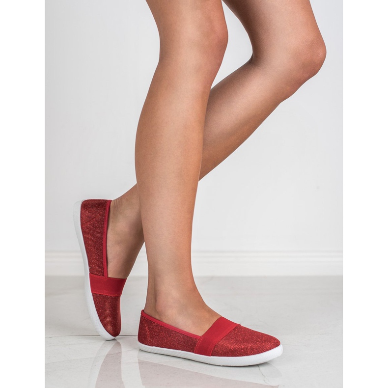 Renda Glitzer-Turnschuhe rot 1
