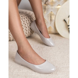 SHELOVET Lackierte Ballerinas grau 1