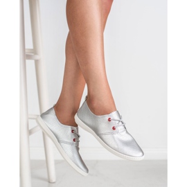 SHELOVET Silberne Turnschuhe grau 2