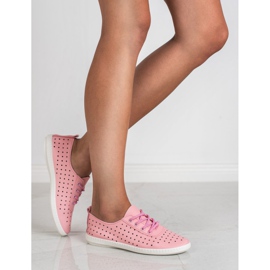 SHELOVET Durchbrochene Sneakers für Damen rosa 1