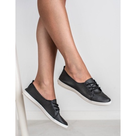 SHELOVET Turnschuhe aus Öko-Leder schwarz 1