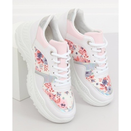 Weiße Blume Sportschuhe 3002 WHITE / FLOWER Red 1