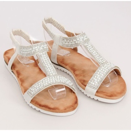 Silberne Damensandalen HT-67 Silver grau 1