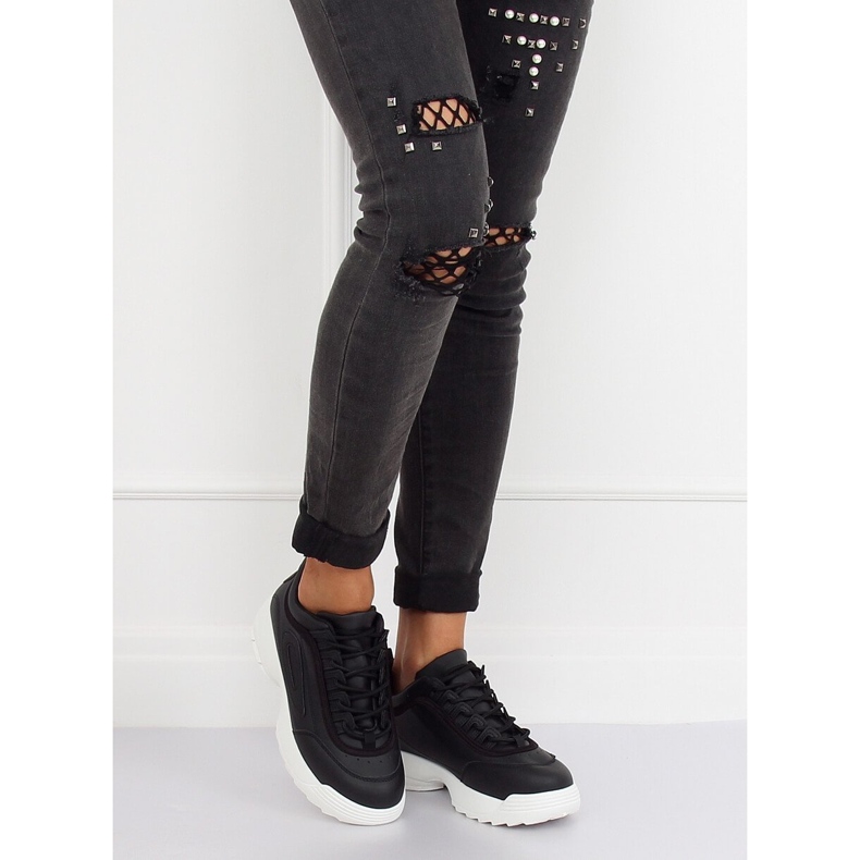 Schwarze Sportschuhe D1909 SCHWARZ / WEISS 1