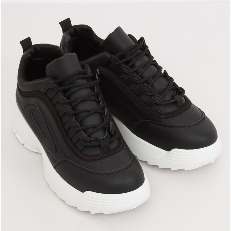 Schwarze Sportschuhe D1909 SCHWARZ / WEISS 2