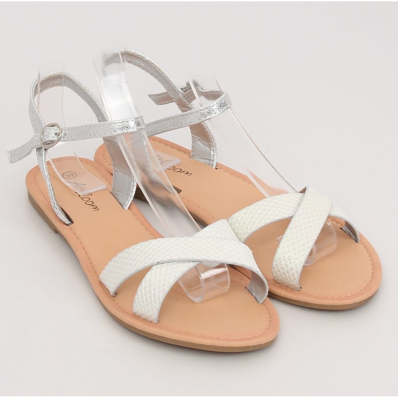 Damen- und Silbersandalen WL282 Silber grau 1