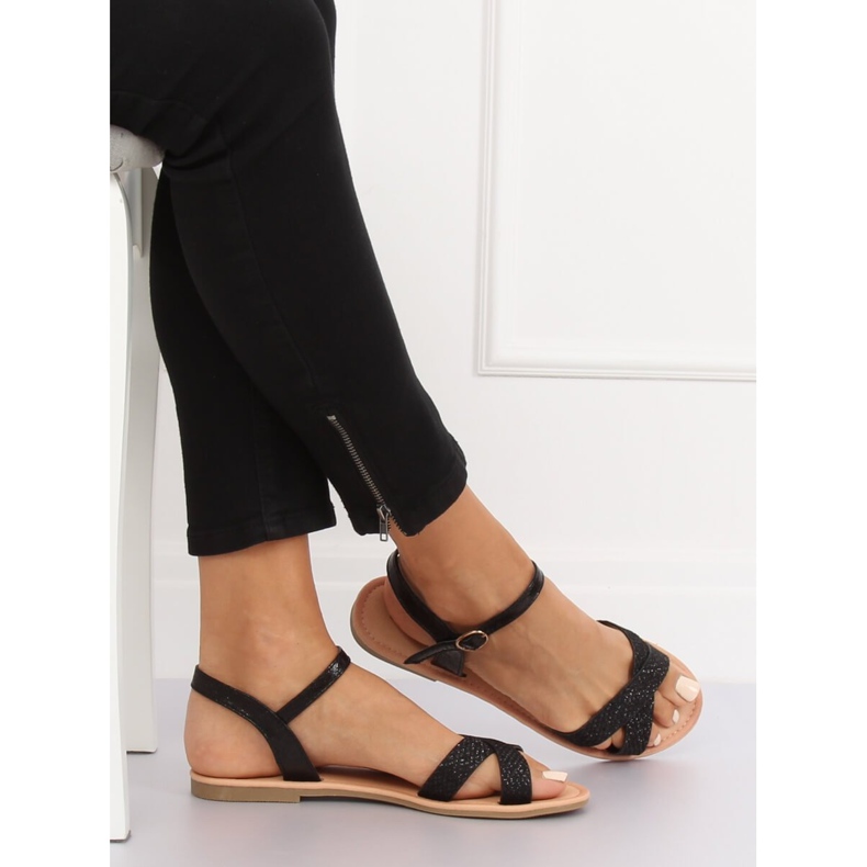 Schwarz und Damensandalen WL282 Black 1