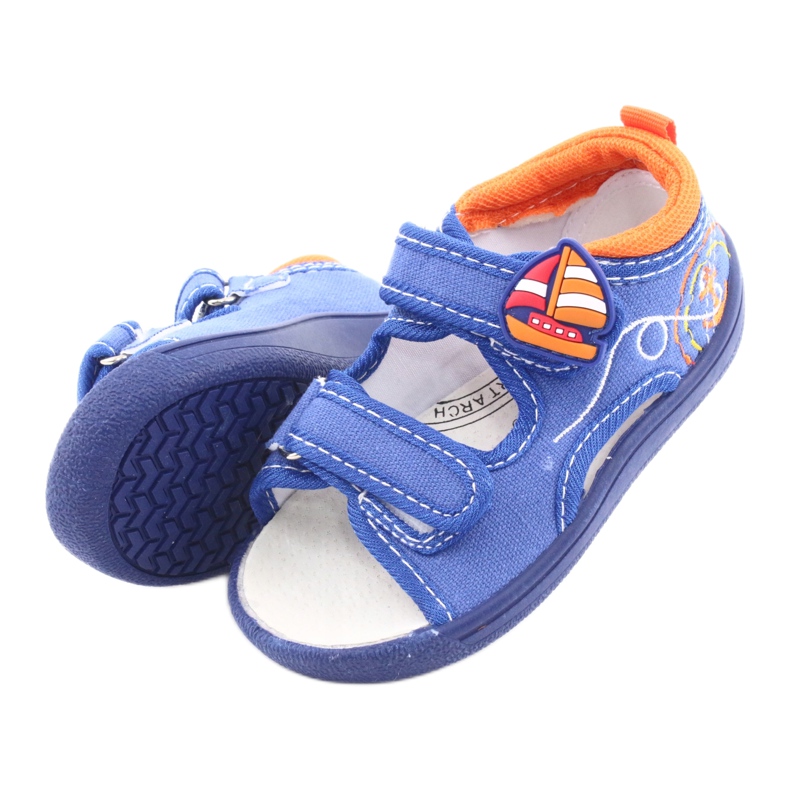 American Club blaue Kindersandalen TEN36 orange 5