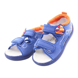 American Club blaue Kindersandalen TEN36 orange 3