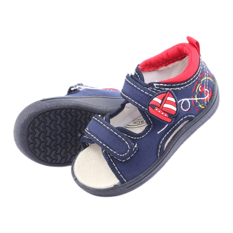 American Club marineblaue Kindersandalen TEN36 rot navy blau 5