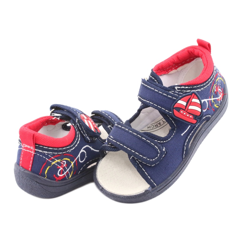 American Club marineblaue Kindersandalen TEN36 rot navy blau 4