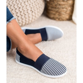 SHELOVET Gestreifte Slipper blau 1