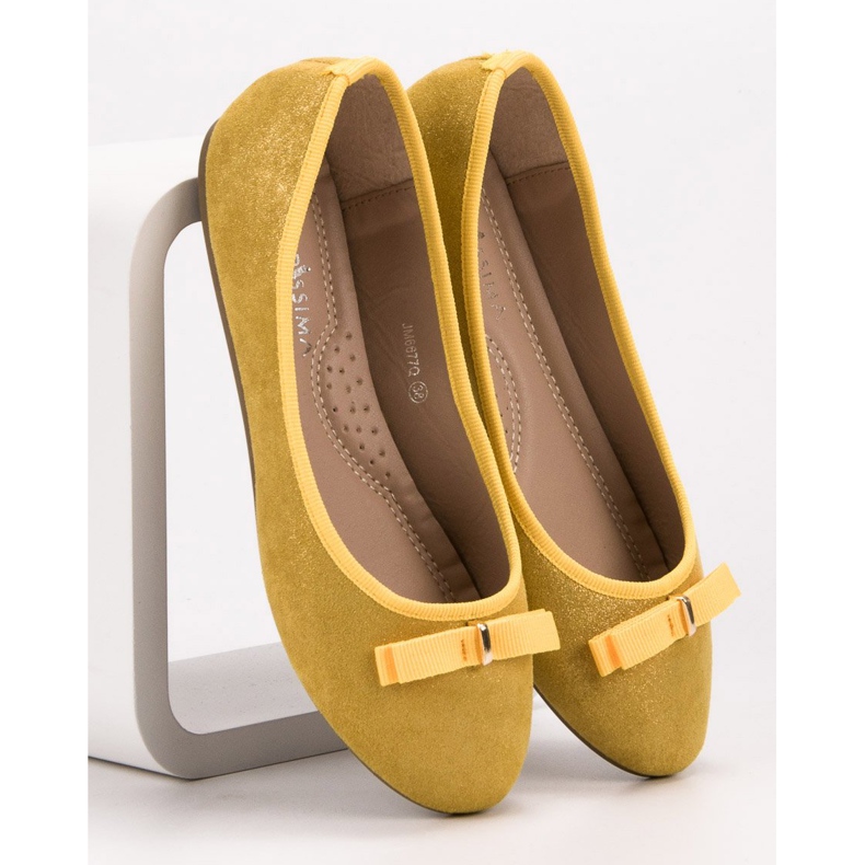 GUAPISSIMA Ballerinas mit Glitzer gelb 1