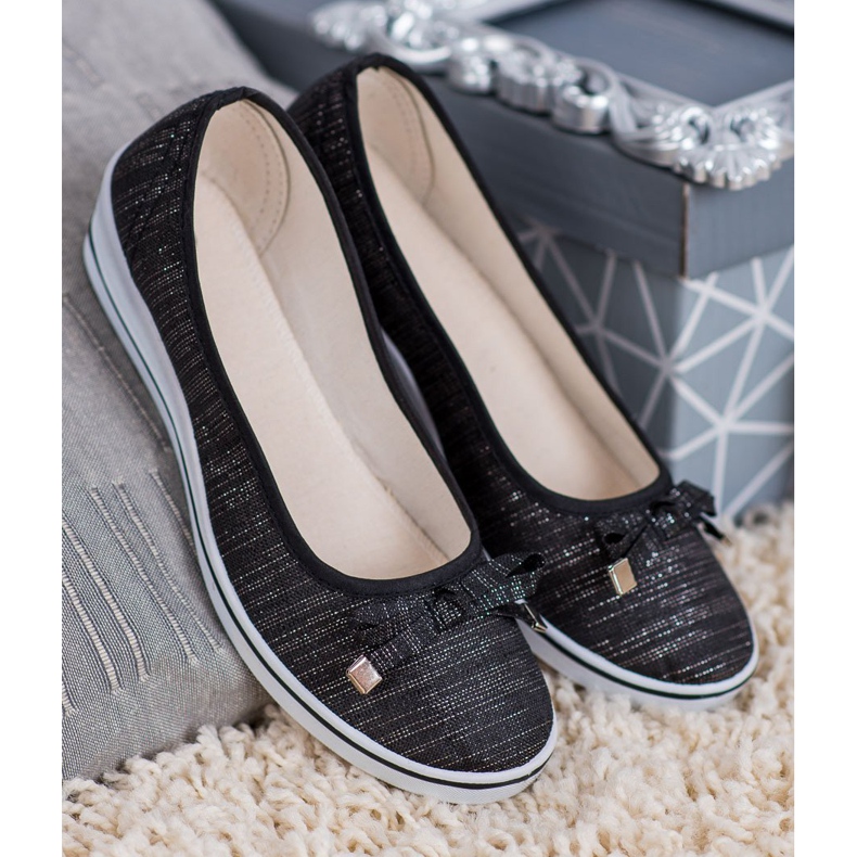 SHELOVET Keilballerina schwarz 2