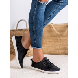 SHELOVET Durchbrochene Sneakers für Damen schwarz 1