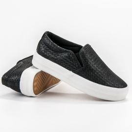 SHELOVET Schwarze Slip-On-Sneakers 1