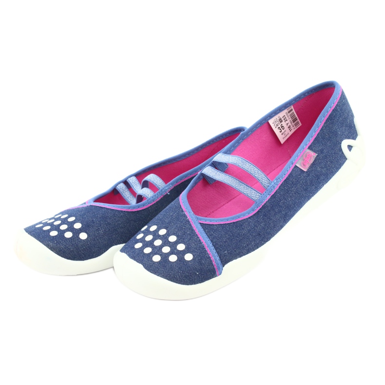 Befado Kinderschuhe 116Y253 marineblau blau rosa 3