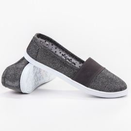 SHELOVET Slip-On Sneakers mit Glitzer grau 1