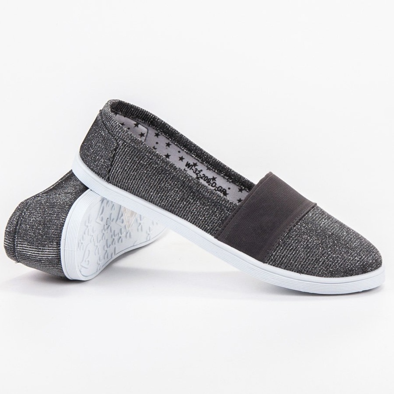 SHELOVET Slip-On Sneakers mit Glitzer grau 1