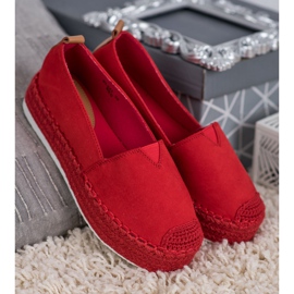 Forever Folie Rote Espadrilles auf der Plattform 1