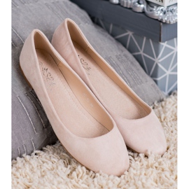 Small Swan Ballerinas aus Wildleder in Beige 1