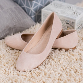 Small Swan Ballerinas aus Wildleder in Beige 2