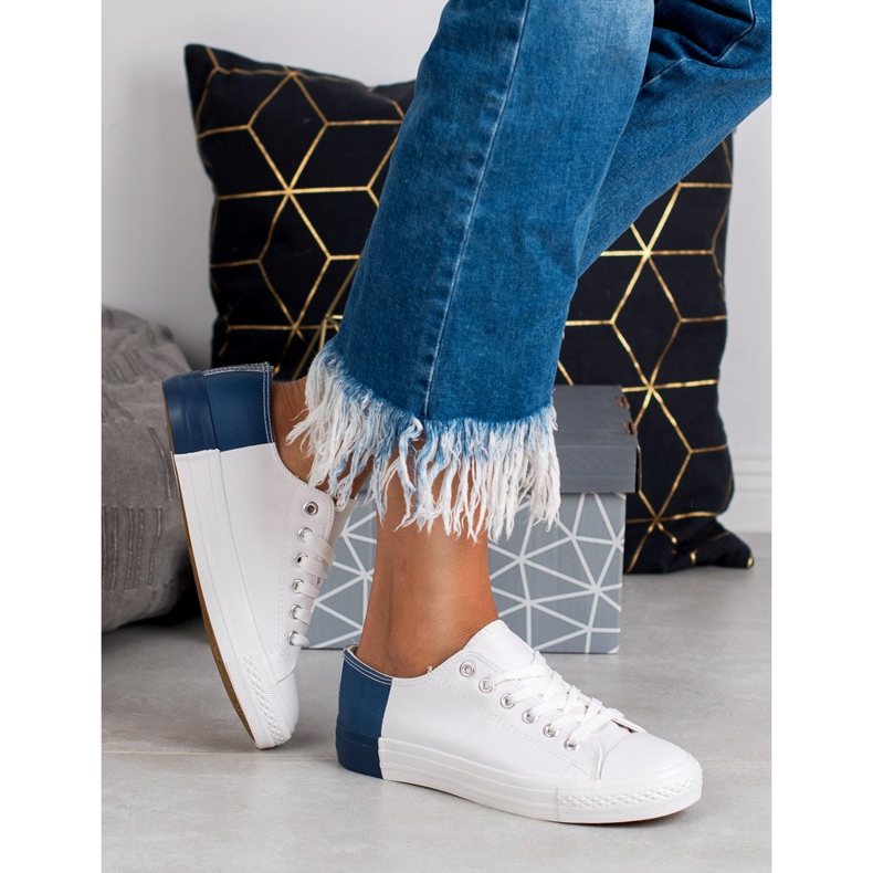 SHELOVET Sneakers mit Öko-Leder weiß 1