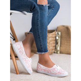 Sneaker mit VICES-Muster weiß rosa 2