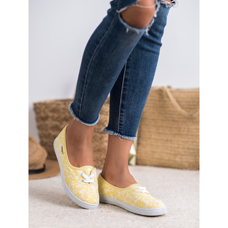 Sneaker mit VICES-Muster weiß gelb 2