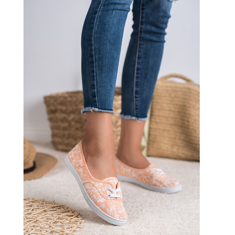 Sneaker mit VICES-Muster weiß orange 1