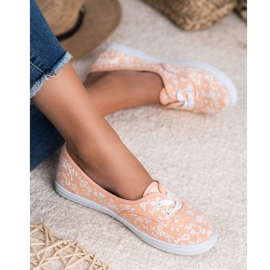 Sneaker mit VICES-Muster weiß orange 2