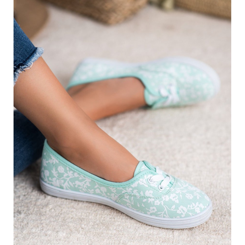 Sneaker mit VICES-Muster weiß grün 1