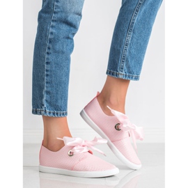 SHELOVET Schuhe mit einem Band gebunden rosa 1