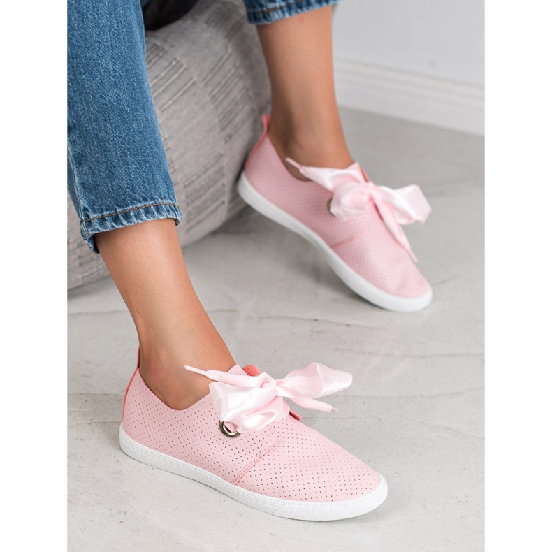 SHELOVET Schuhe mit einem Band gebunden rosa 2