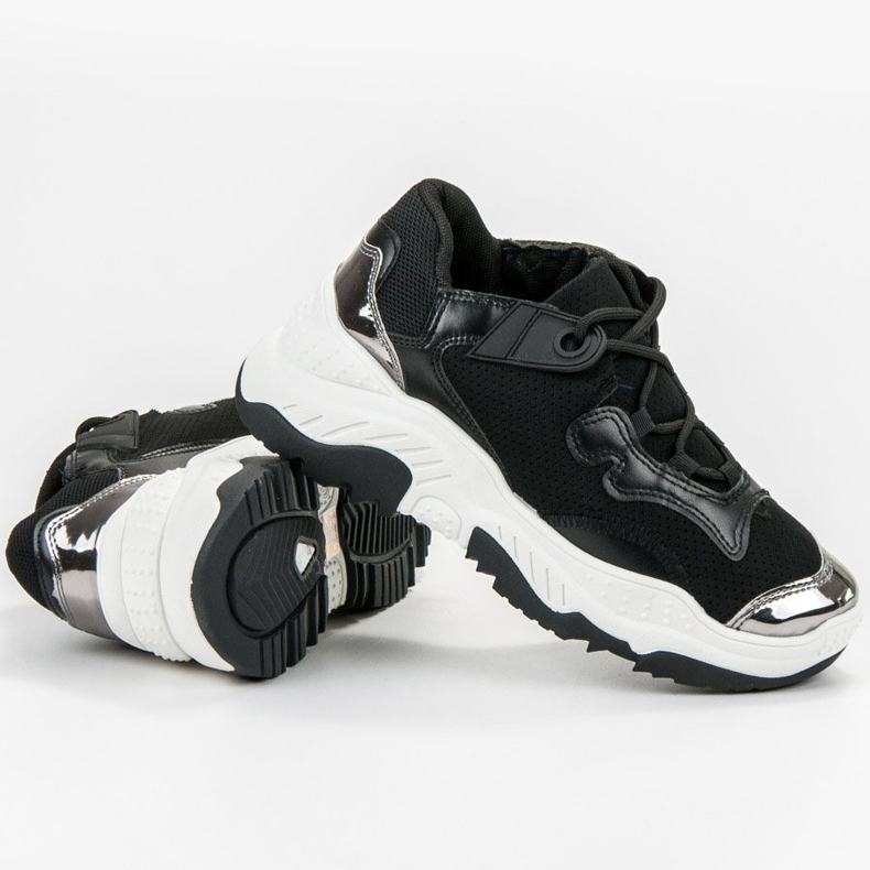 Small Swan Schwarze Turnschuhe für Damen 1