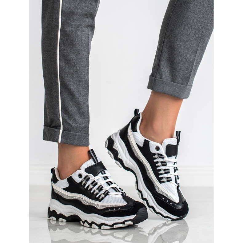 Small Swan Sneakers mit Glitzer weiß schwarz 1