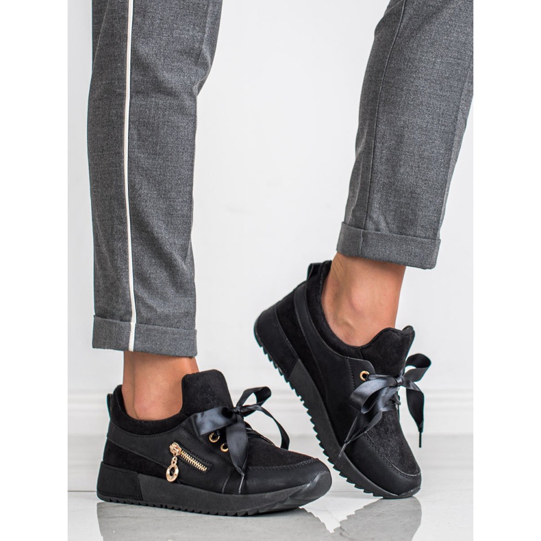 SHELOVET Brokatschuhe schwarz 1