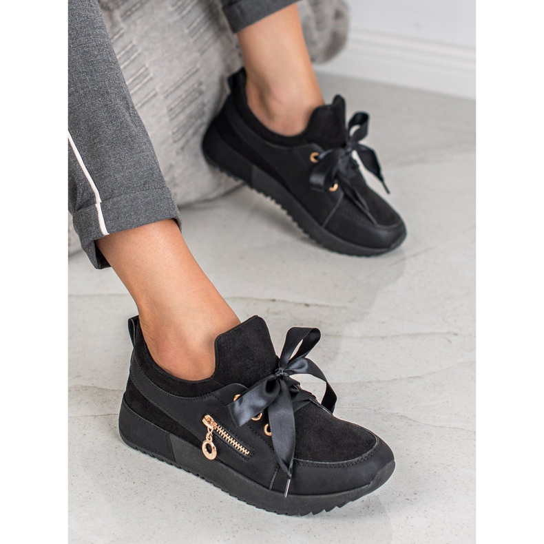 SHELOVET Brokatschuhe schwarz 2