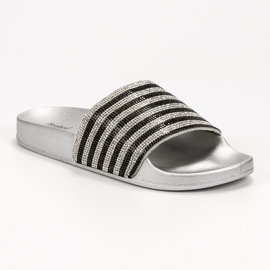 SHELOVET Gummi Hausschuhe schwarz grau 2