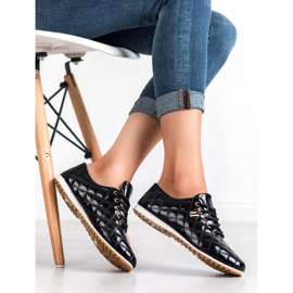 Camo Lackierte Brogues schwarz 2