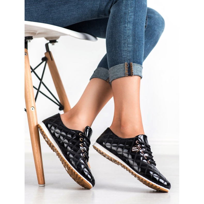 Camo Lackierte Brogues schwarz 2