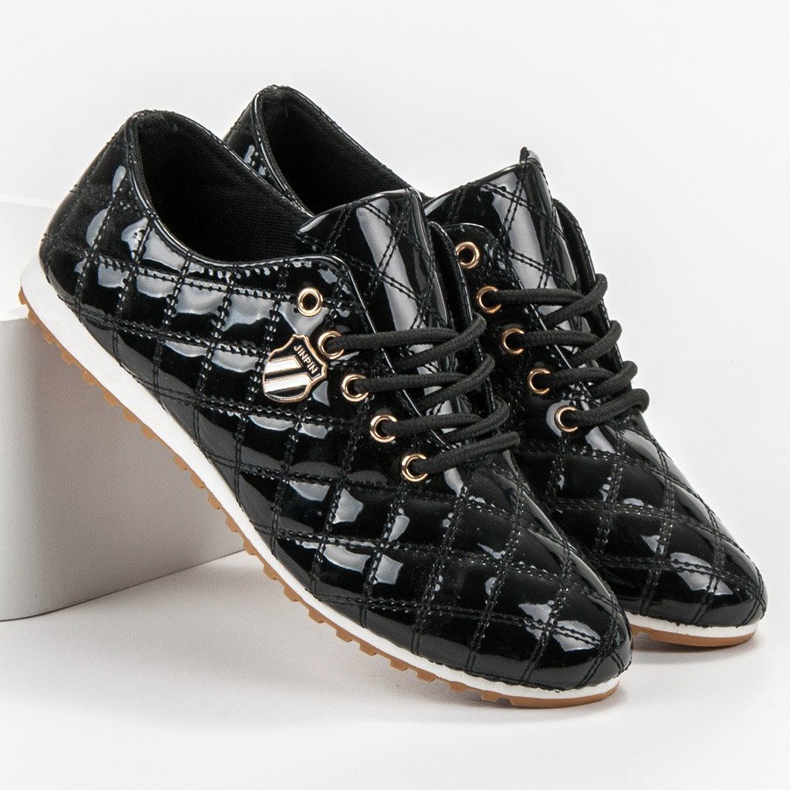 Camo Lackierte Brogues schwarz 1