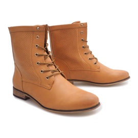 Durchbrochene Stiefel 122-35 Camel braun 1