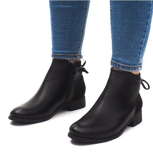 Solide warme Chelsea Boots J606 Schwarz 2