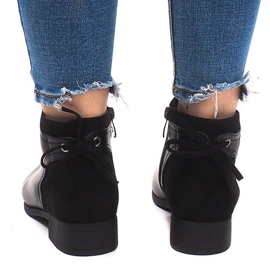 Solide warme Chelsea Boots J606 Schwarz 1