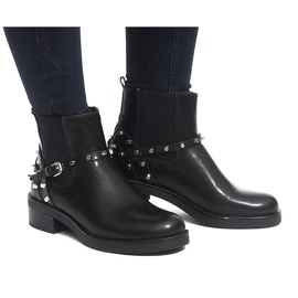 Solide, isolierte Chelsea Boots E4917 Schwarz 1