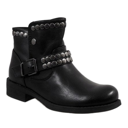 Marquiiz Schwarz verzierte Stiefel HUQ-008 1